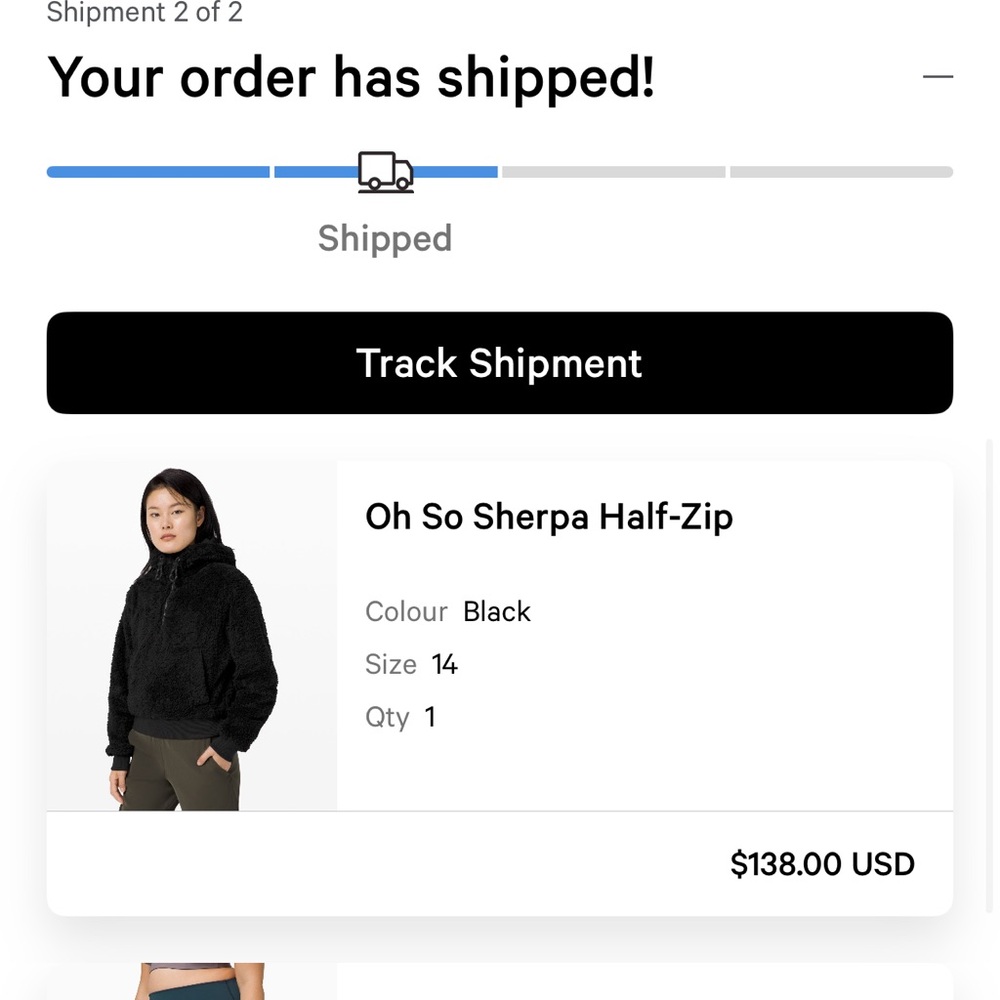 Lululemon Sherpa half zip